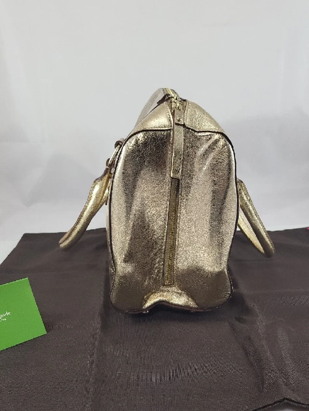 Kate Spade Melinda Flicker Metallic Gold Satchel Vintage Tote Bag
